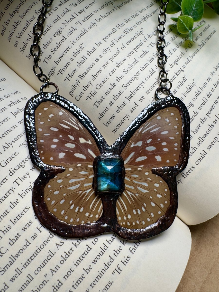 Butterfly and and Labradorite Necklace | Copper Ashes