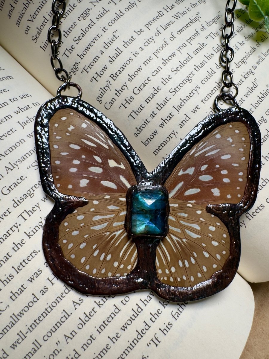 Butterfly and and Labradorite Necklace | Copper Ashes