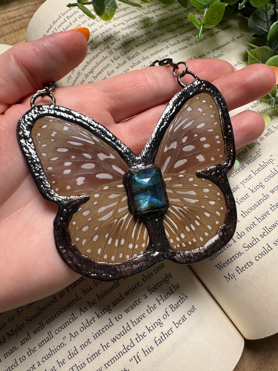 Butterfly and and Labradorite Necklace | Copper Ashes