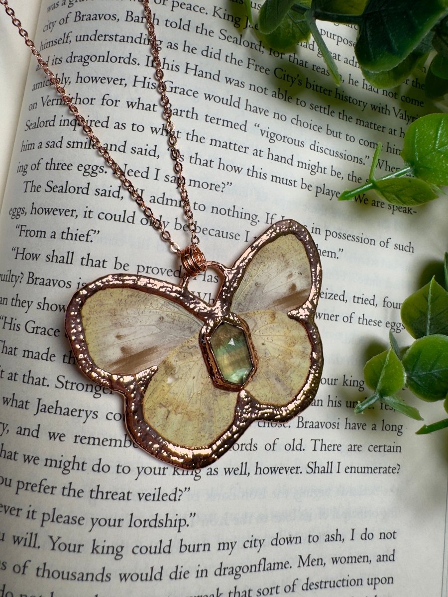 Butterfly and Fluorite Necklace | Copper Ashes
