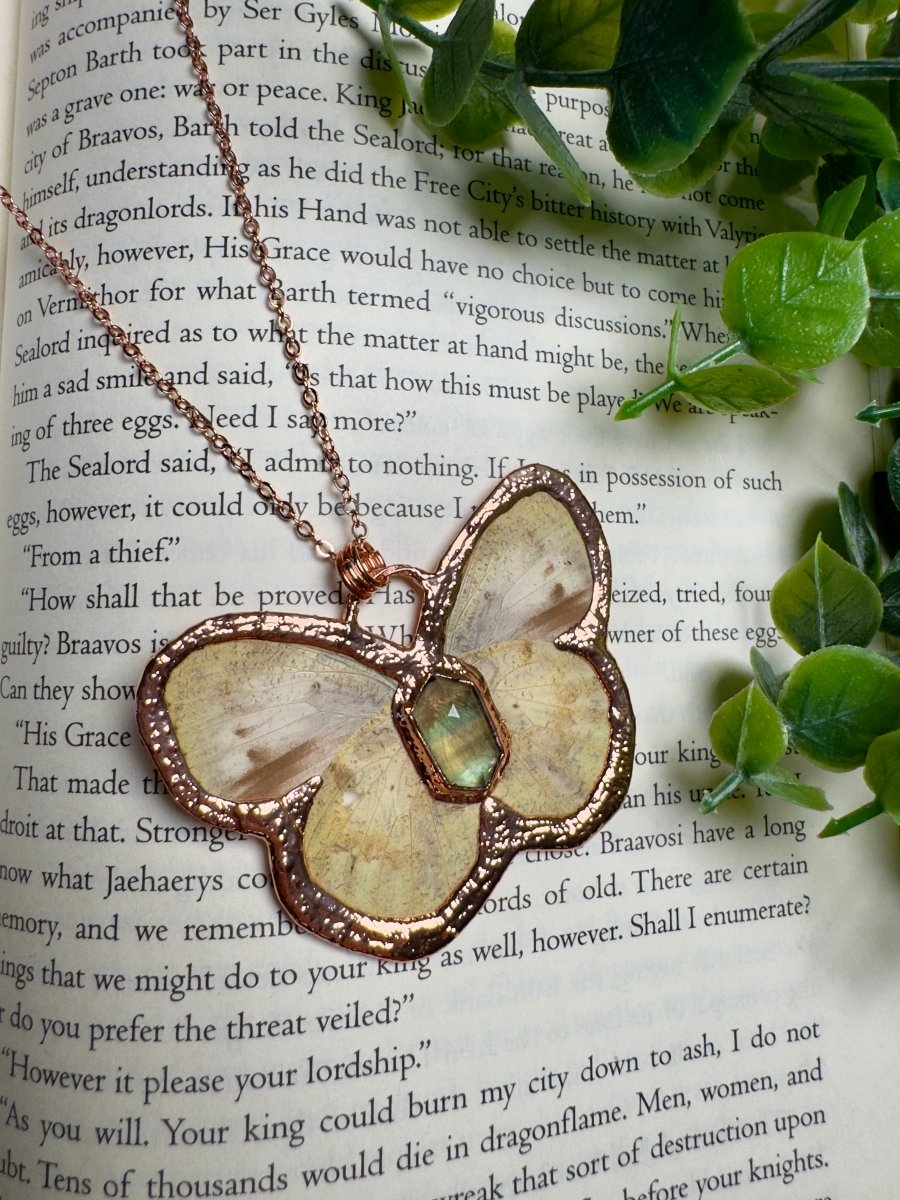 Butterfly and Fluorite Necklace | Copper Ashes