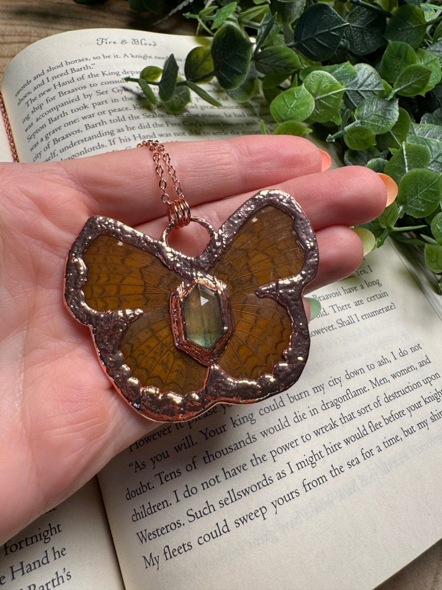Butterfly and Fluorite Necklace | Copper Ashes