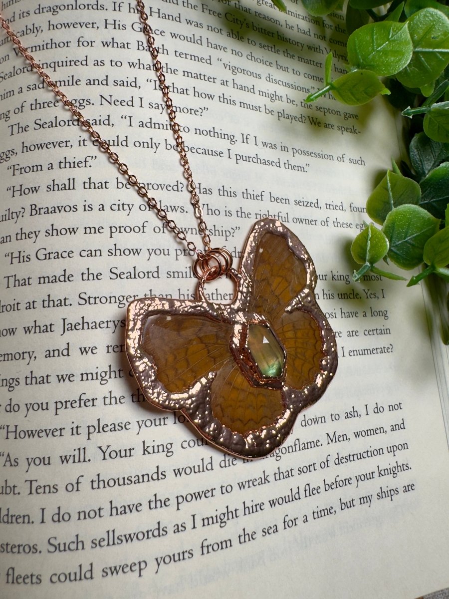 Butterfly and Fluorite Necklace | Copper Ashes