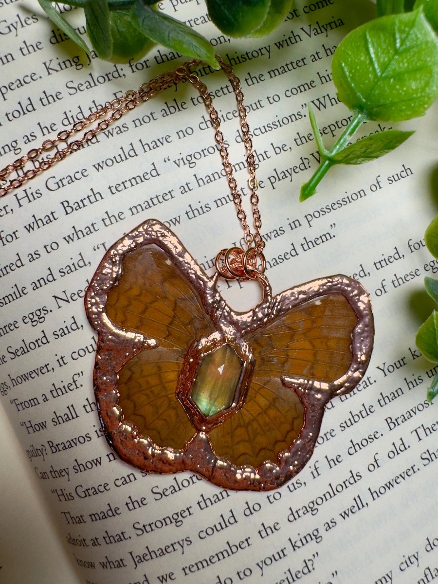 Butterfly and Fluorite Necklace | Copper Ashes