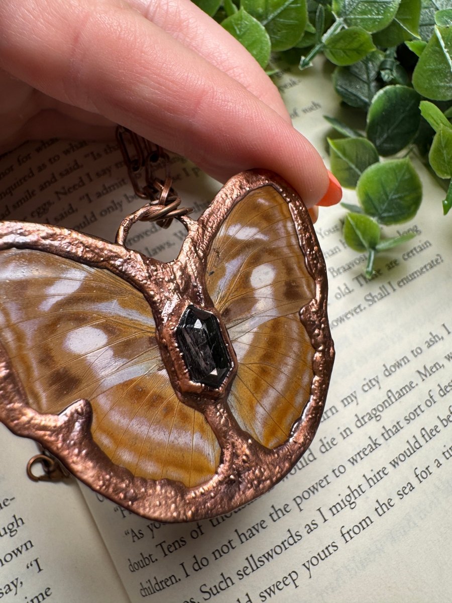 Butterfly and Hypersthene Necklace | Copper Ashes