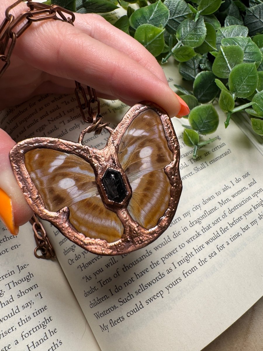 Butterfly and Hypersthene Necklace | Copper Ashes