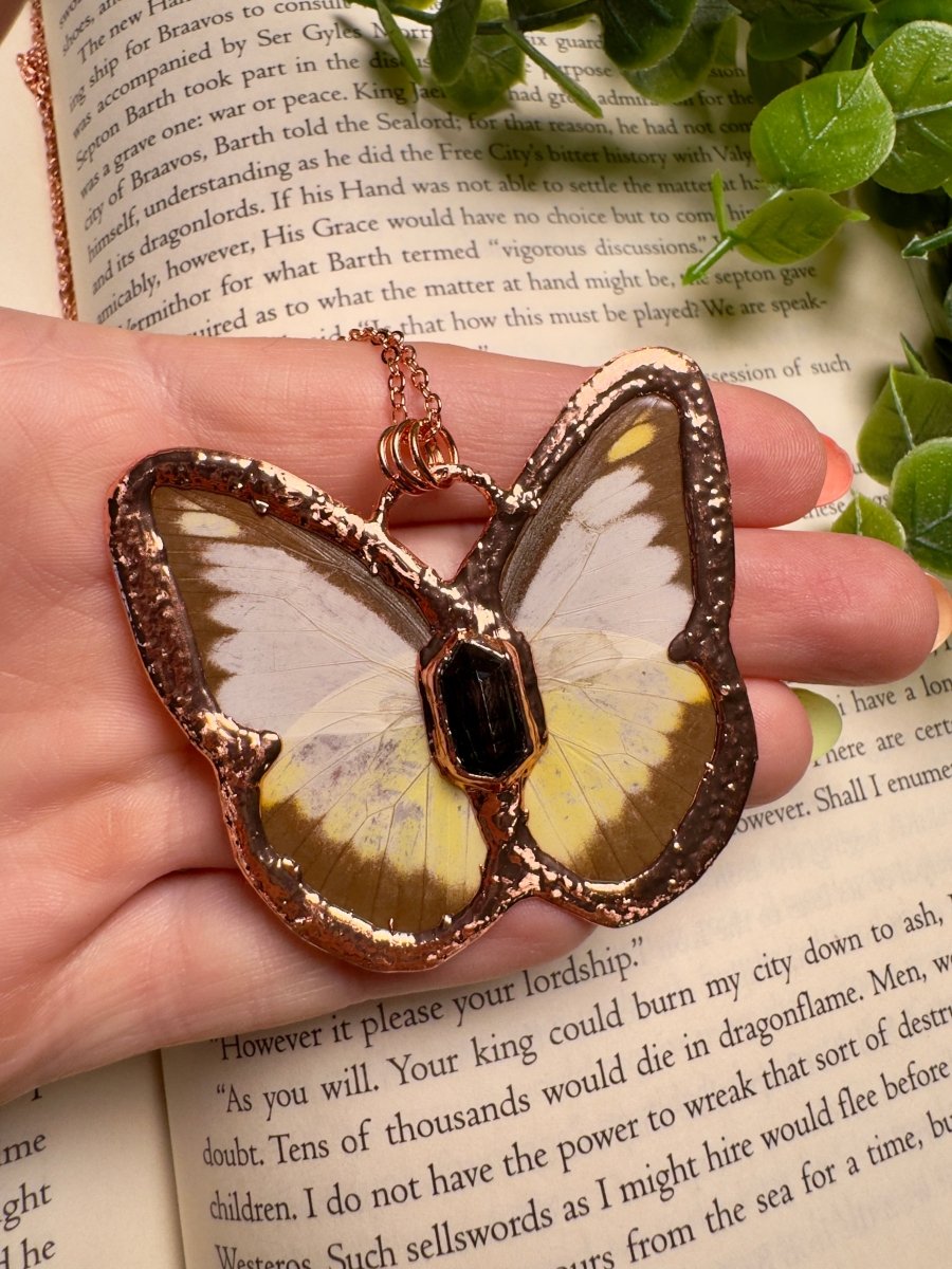 Butterfly and Hypersthene Necklace | Copper Ashes