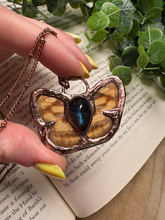 Butterfly and Labradorite Necklace | Copper Ashes