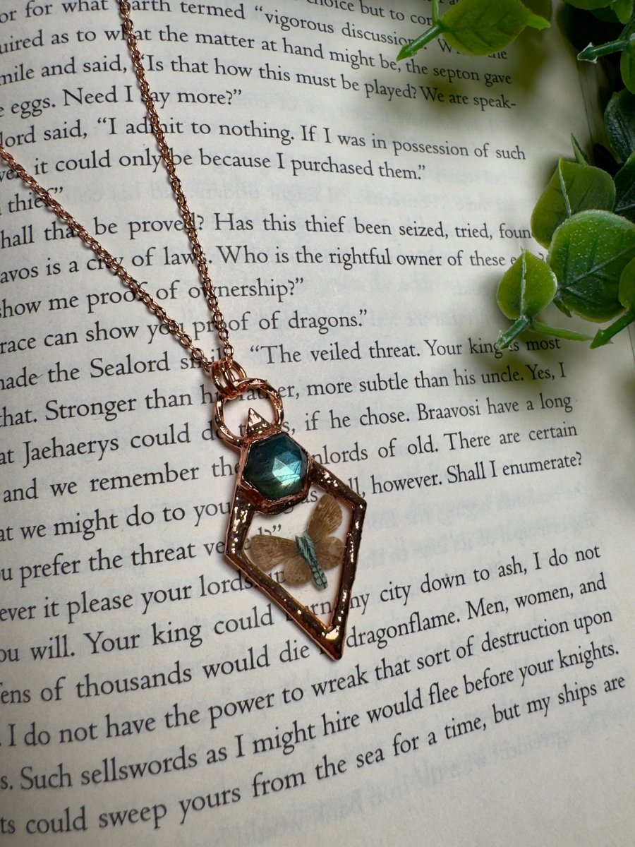 Butterfly and Labradorite Necklace | Copper Ashes
