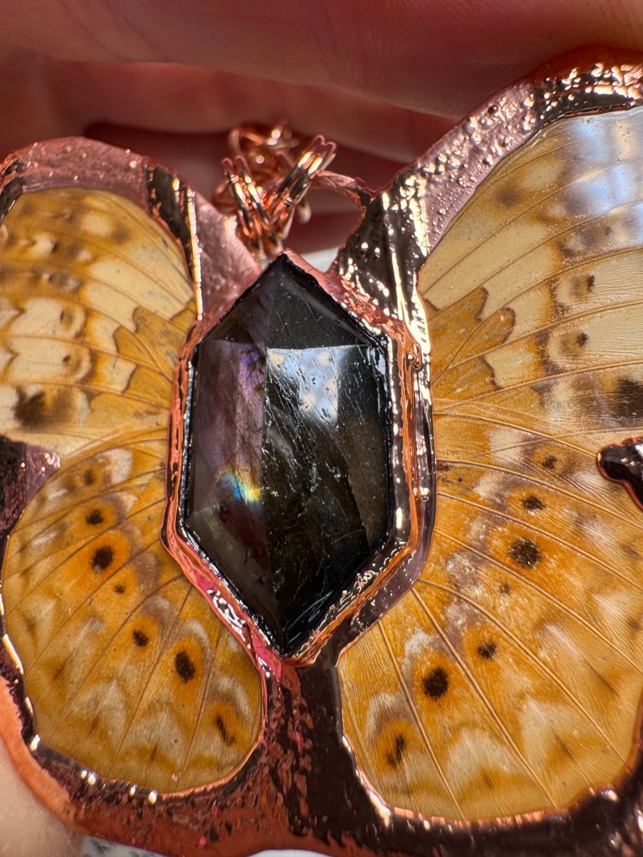 Butterfly and Labradorite Necklace | Copper Ashes