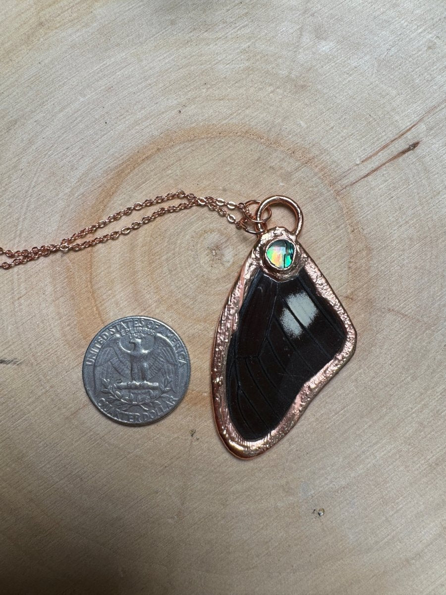 Butterfly Wing and Abalone Shell Necklace | Copper Ashes