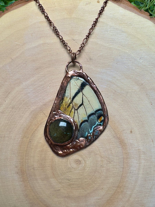 Butterfly Wing and Gold Sheen Obsidian Necklace | Copper Ashes