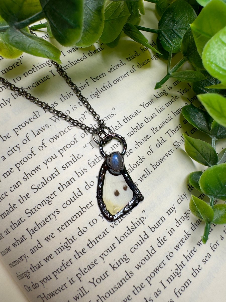 Butterfly Wing and Labradorite Necklace | Copper Ashes
