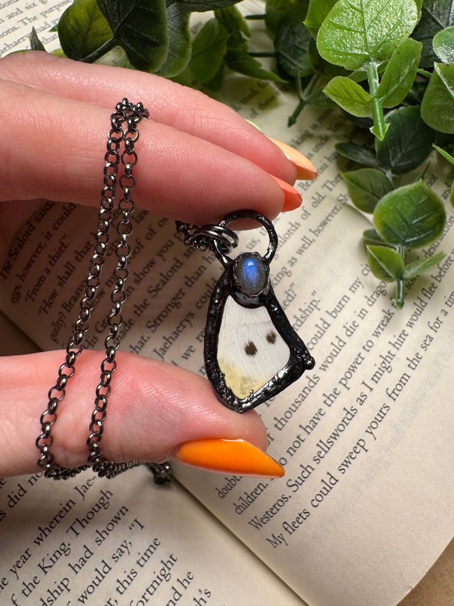 Butterfly Wing and Labradorite Necklace | Copper Ashes