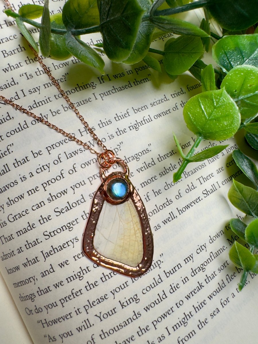 Butterfly Wing and Labradorite Necklace | Copper Ashes