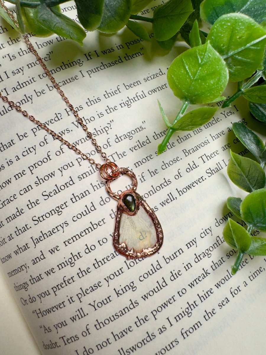 Butterfly Wing and Labradorite Necklace | Copper Ashes