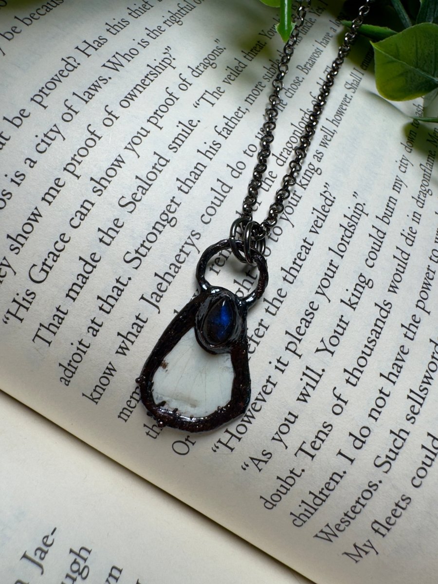 Butterfly Wing and Labradorite Necklace | Copper Ashes