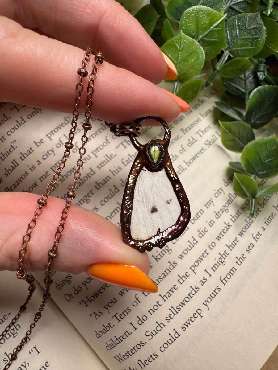 Butterfly Wing and Labradorite Necklace | Copper Ashes
