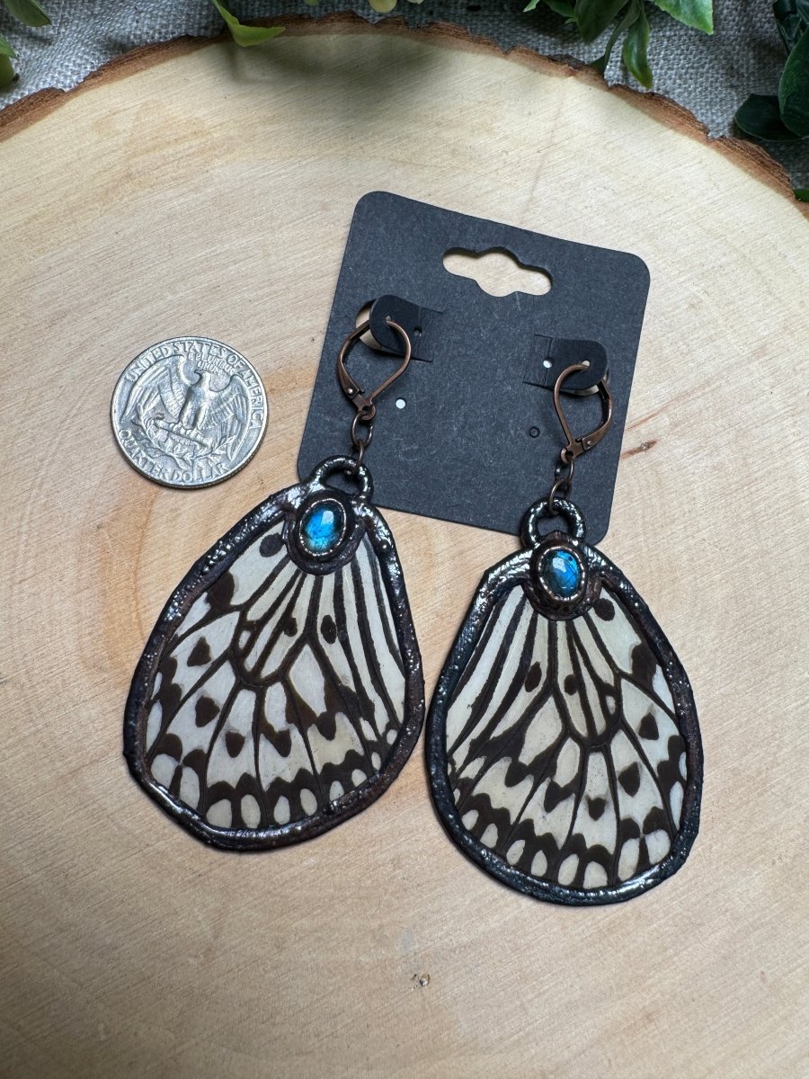 Butterfly Wings and Labradorite Earrings | Copper Ashes