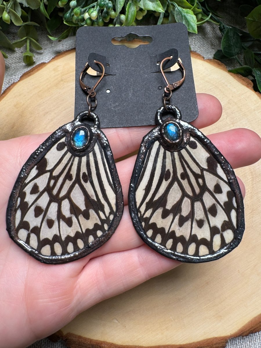 Butterfly Wings and Labradorite Earrings | Copper Ashes