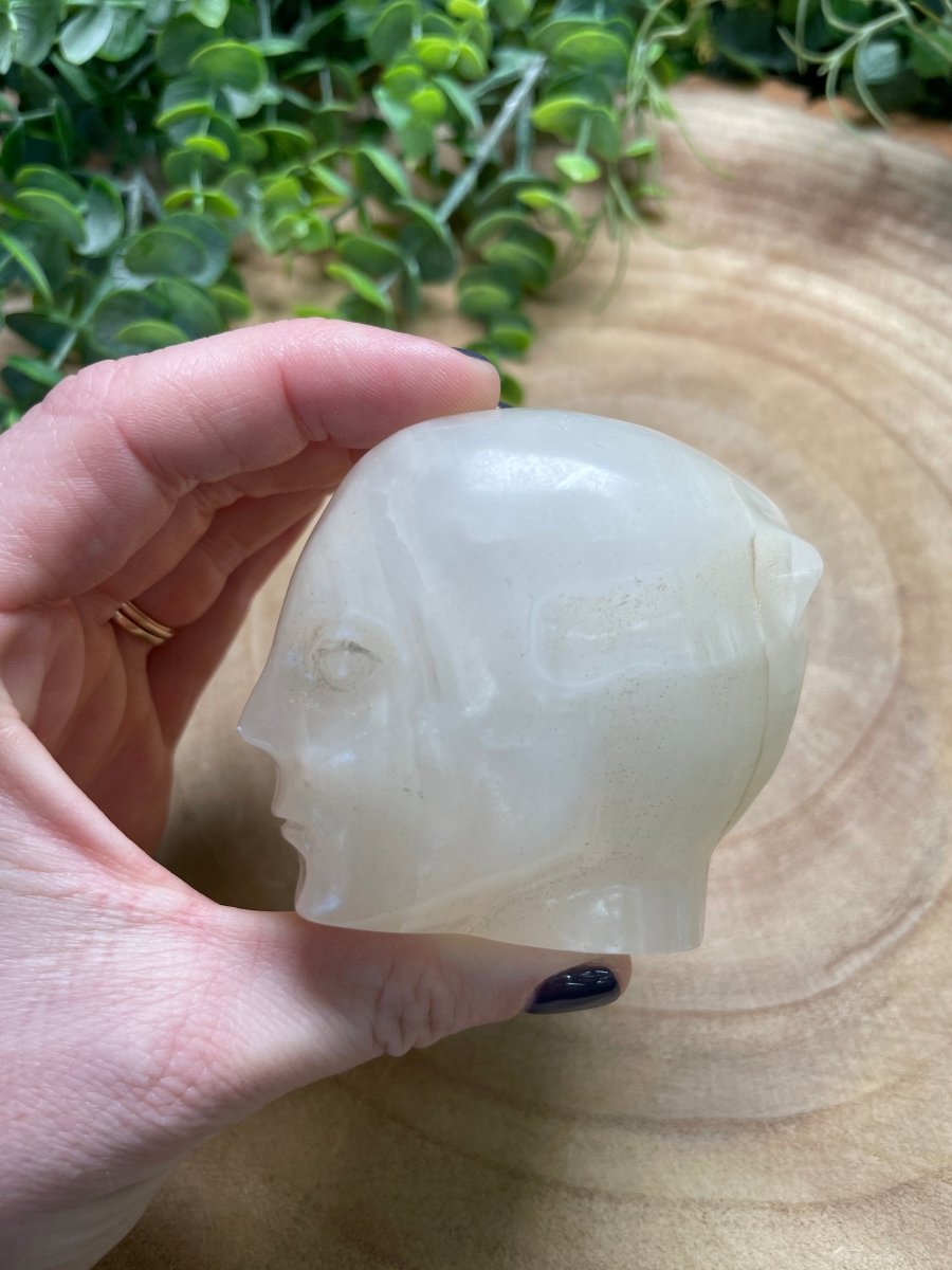 Calcite Fae Head (chipped) | Copper Ashes