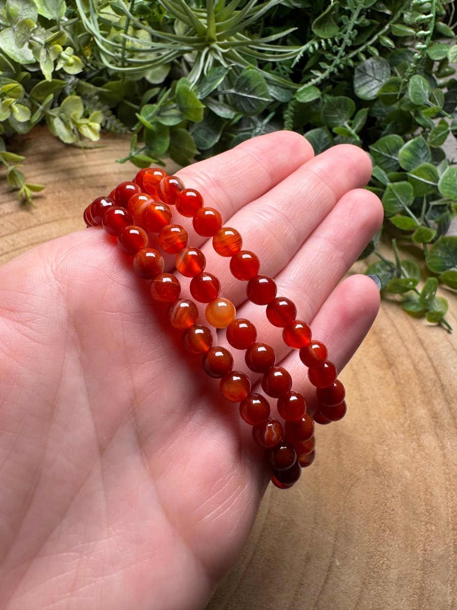 Carnelian Beaded Bracelet with 6mm Beads | Copper Ashes