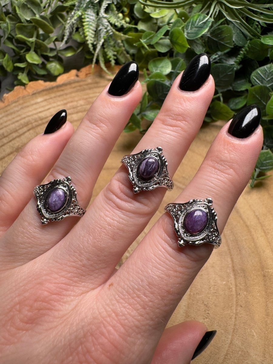 Charoite Ring Adjustable | Copper Ashes