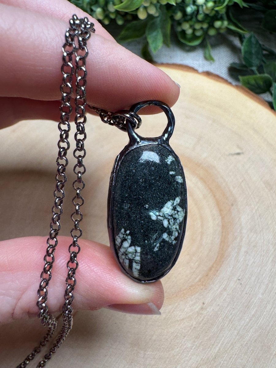 Chrysanthemum Agate Necklace | Copper Ashes