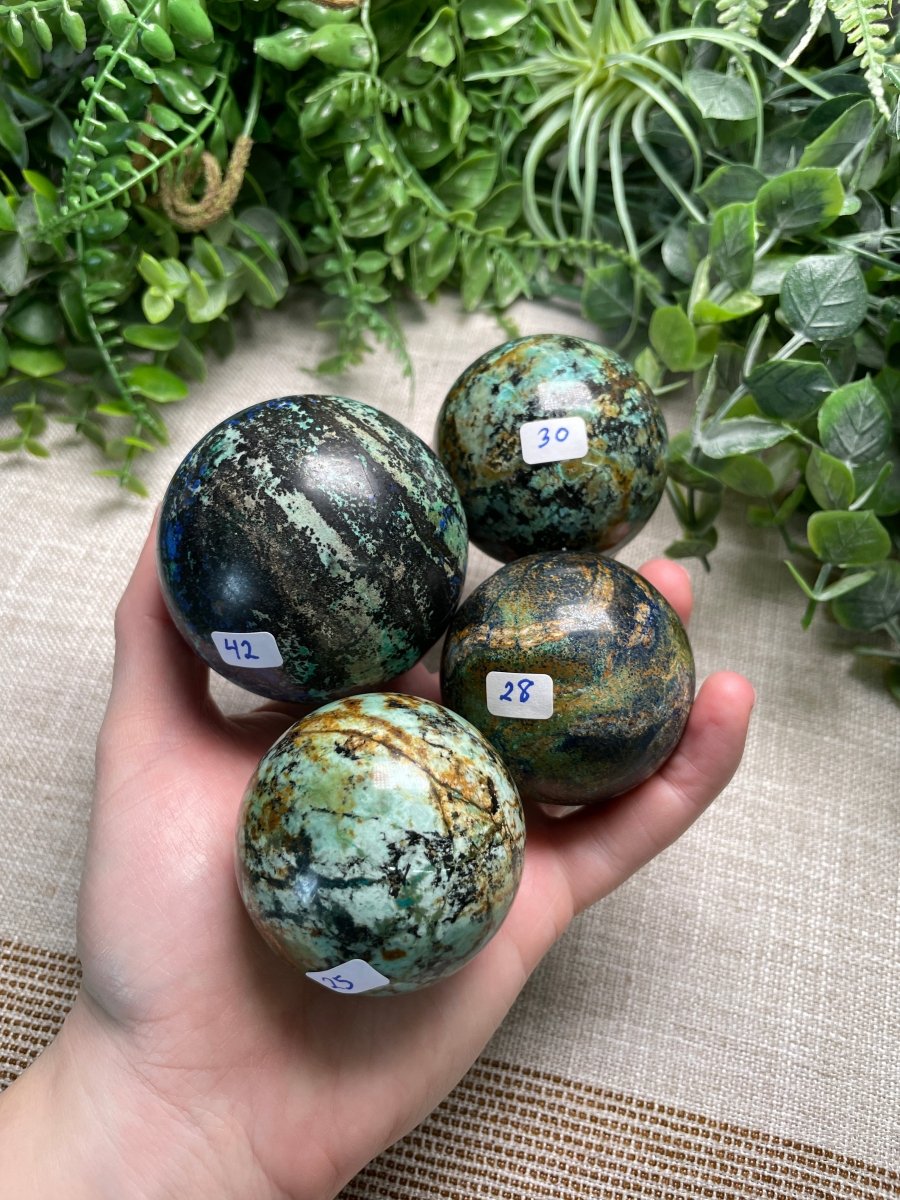 Chrysocolla Sphere | Copper Ashes