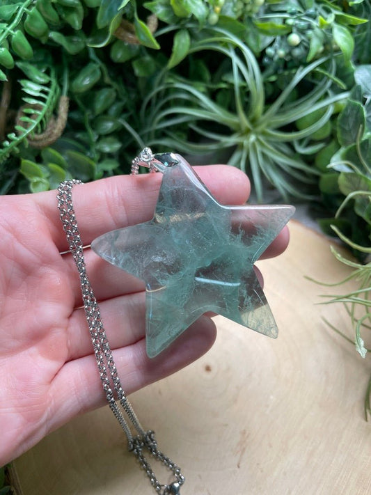 Chunky Fluorite Star Necklace | Copper Ashes