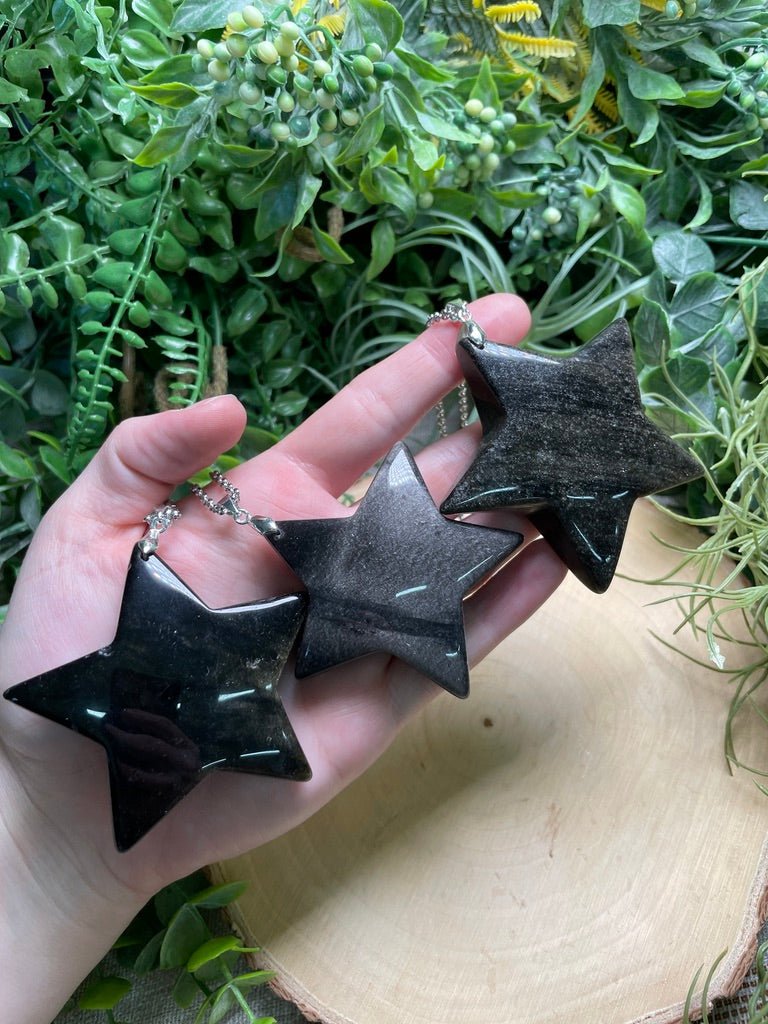 Chunky Sheen Obsidian Star Necklace | Copper Ashes