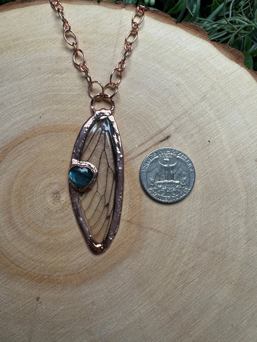 Cicada Wing and Labradorite Necklace | Copper Ashes