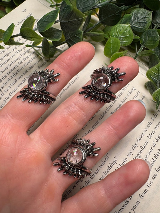 Clear Quartz Adjustable Ring | Copper Ashes