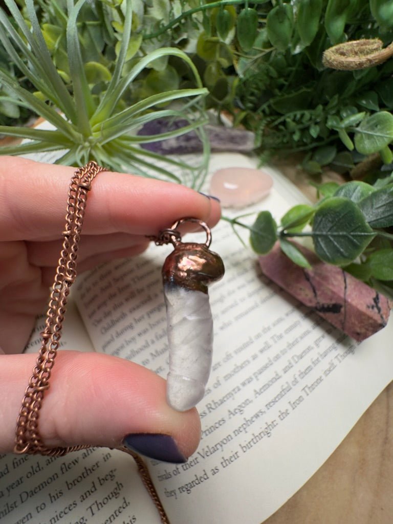 Clear Quartz Penis Necklace | Copper Ashes
