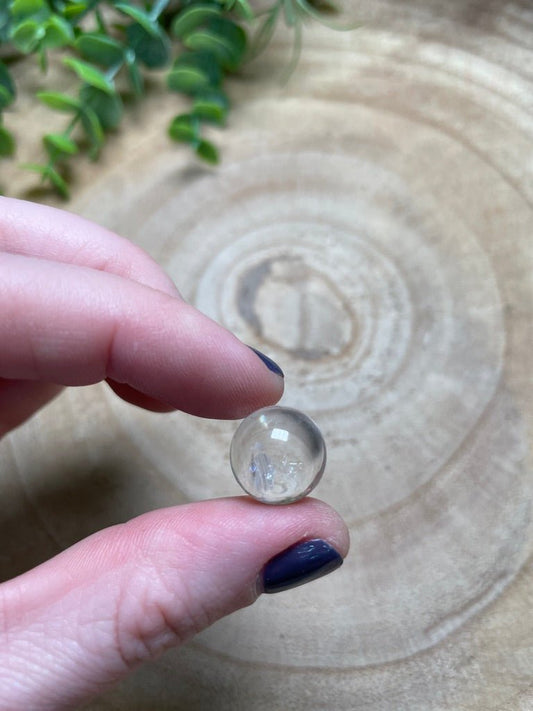 Clear Quartz Sphere | Copper Ashes
