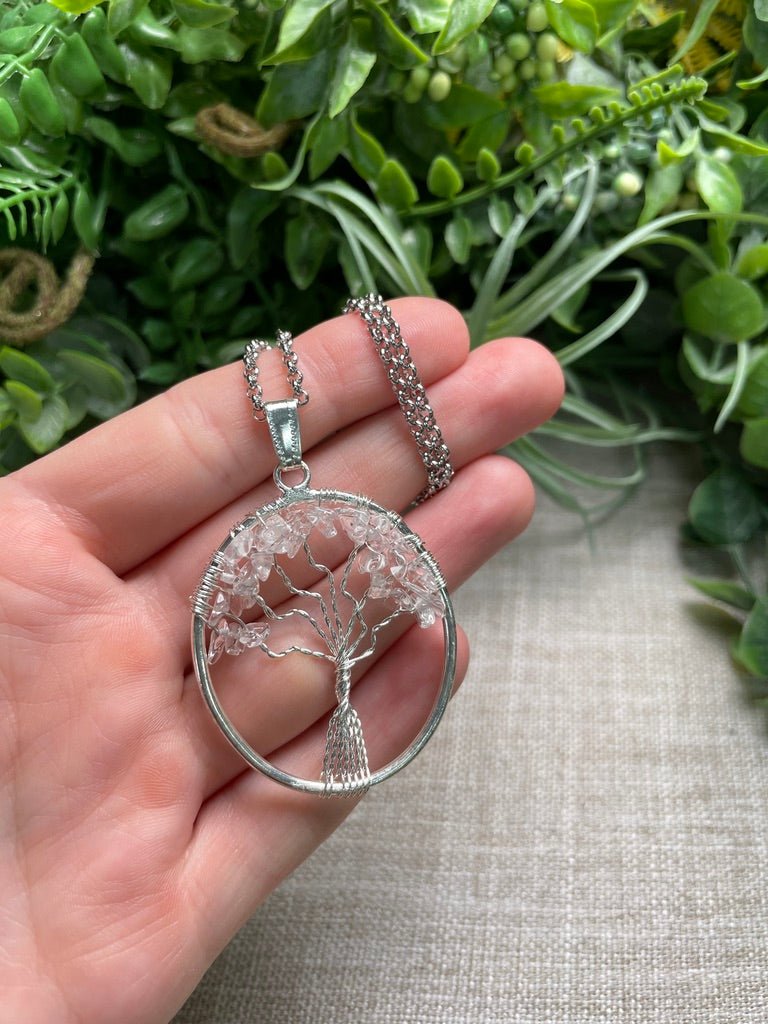 Clear Quartz Tree of Life Necklace | Copper Ashes