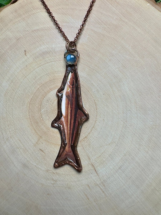 Cobia and Labradorite Necklace | Copper Ashes