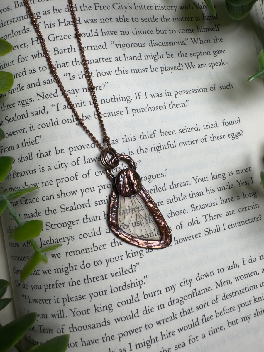 Coffee Cicada Fairy Necklace | Copper Ashes