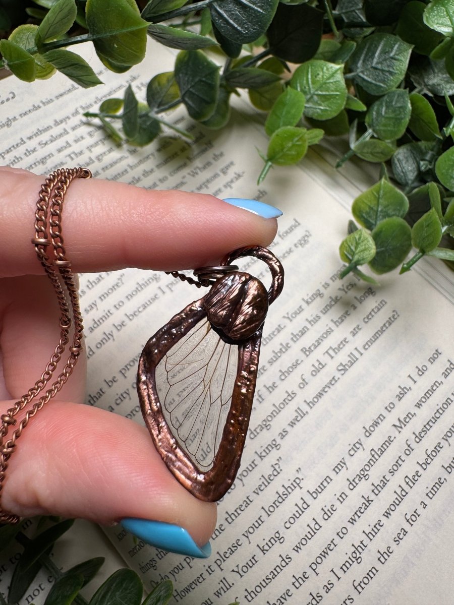 Coffee Cicada Fairy Necklace | Copper Ashes