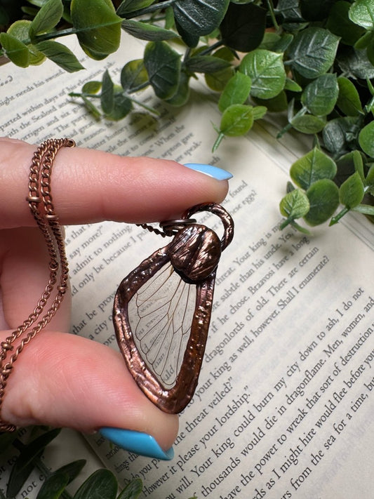 Coffee Cicada Fairy Necklace | Copper Ashes