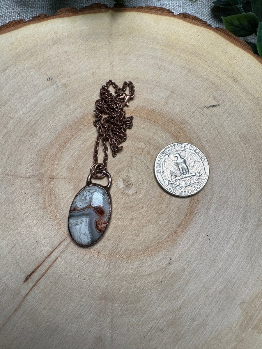 Crazy Lace Agate Necklace | Copper Ashes