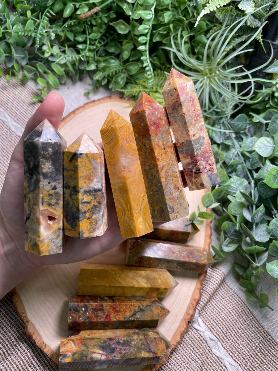 Crazy Lace Agate Tower | Copper Ashes