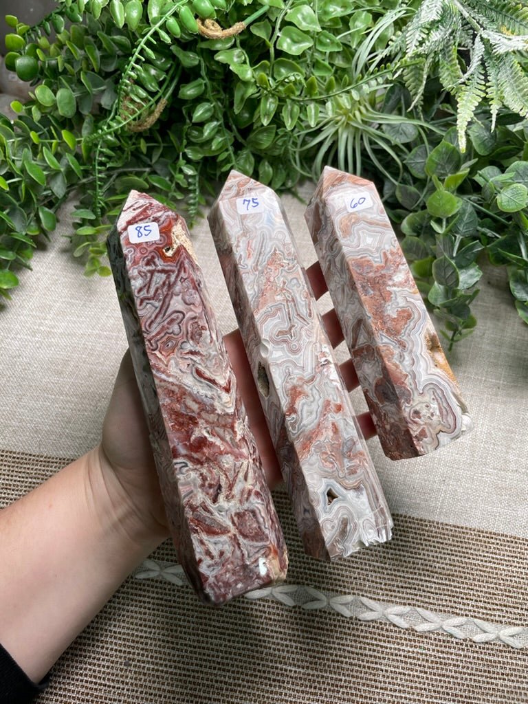 Crazy Lace Agate Tower | Copper Ashes