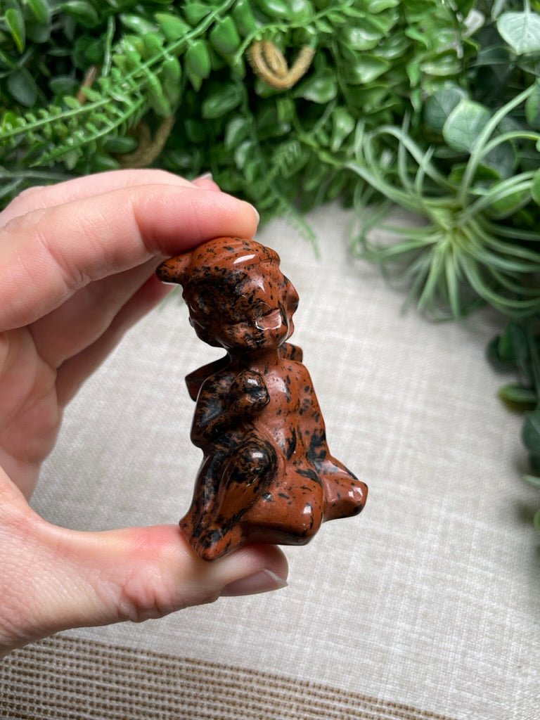 Crystal Cherub Angel with Winter Hat | Copper Ashes