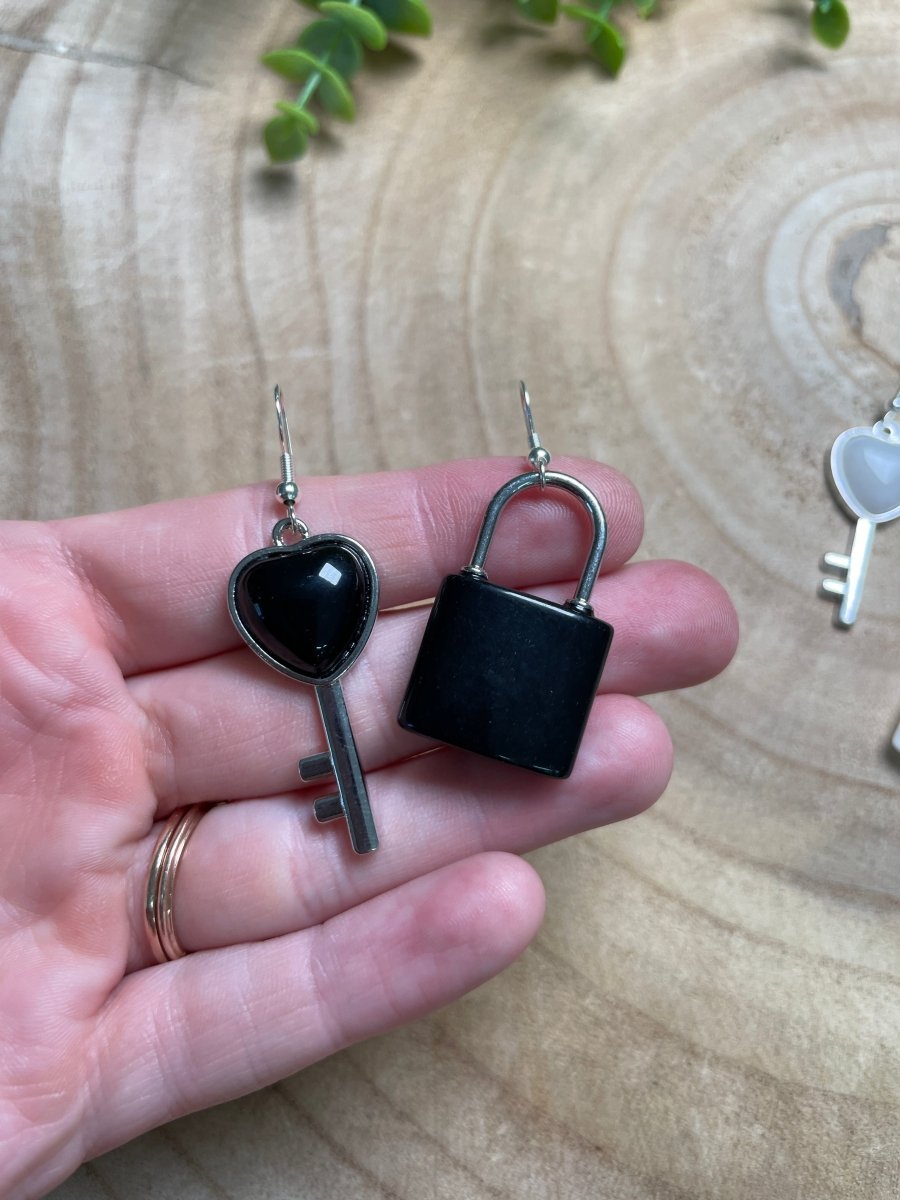 Crystal Heart Locket Earrings | Copper Ashes