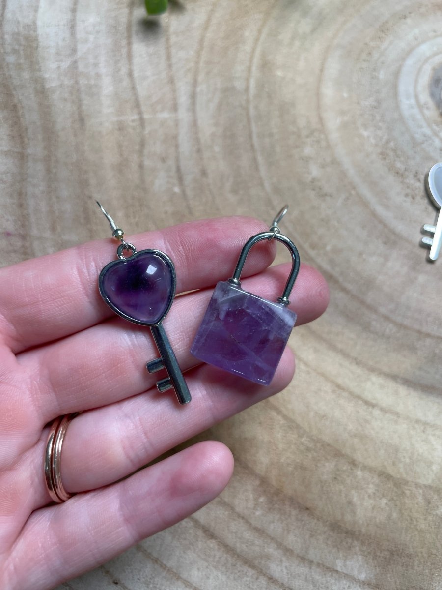 Crystal Heart Locket Earrings | Copper Ashes