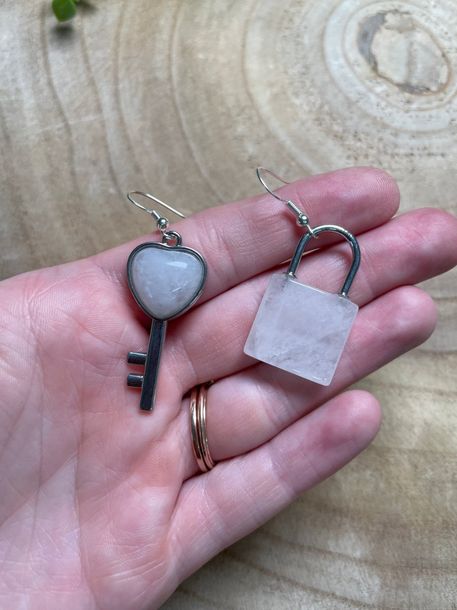 Crystal Heart Locket Earrings | Copper Ashes