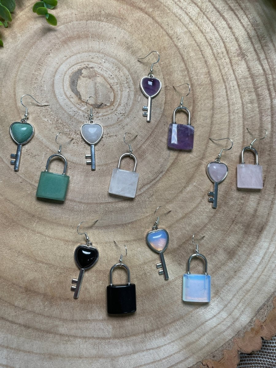 Crystal Heart Locket Earrings | Copper Ashes