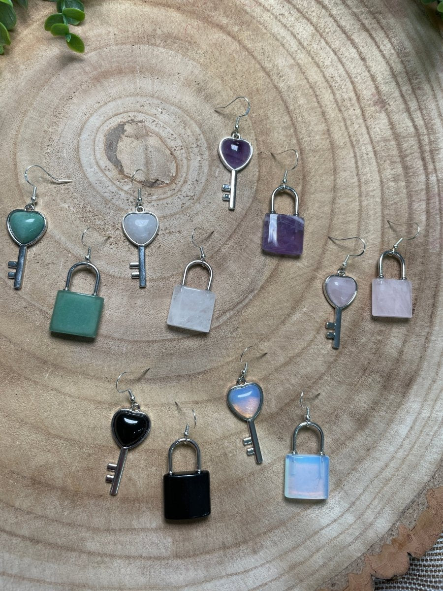 Crystal Heart Locket Earrings | Copper Ashes