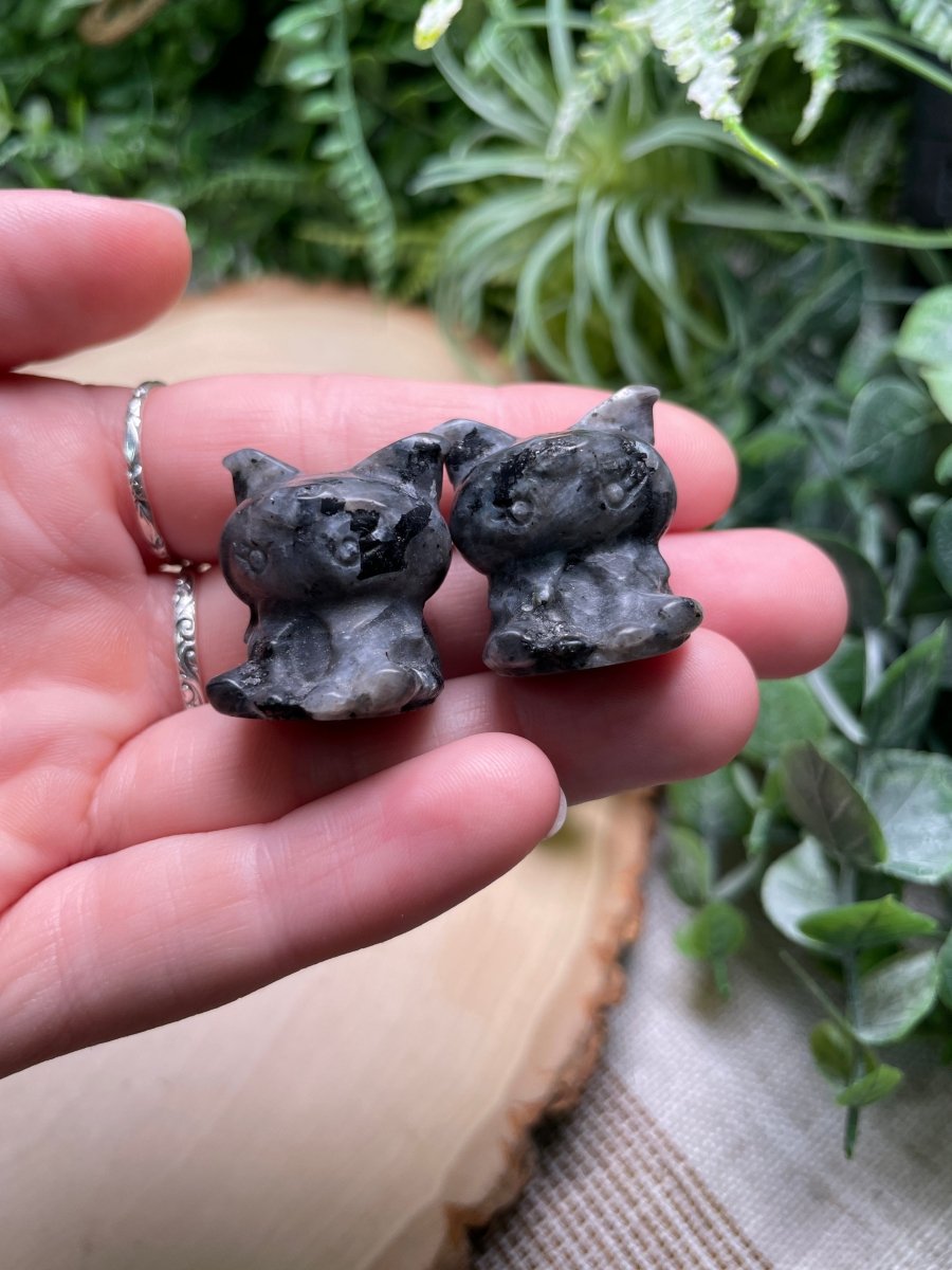 Crystal Kuromi from Hello Kitty (synthetic white jade available) | Copper Ashes